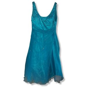 Blue Beaded Prom Dress